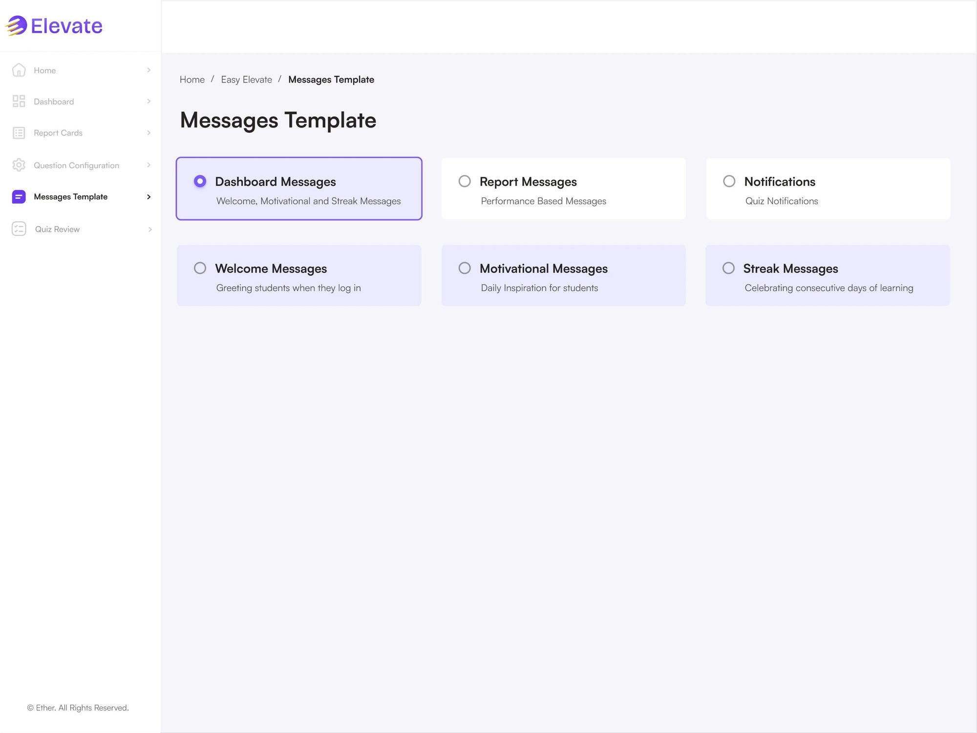 Message templates