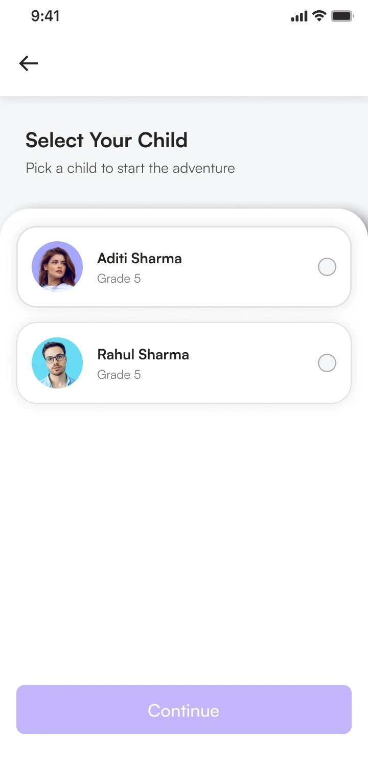 Select your child screen