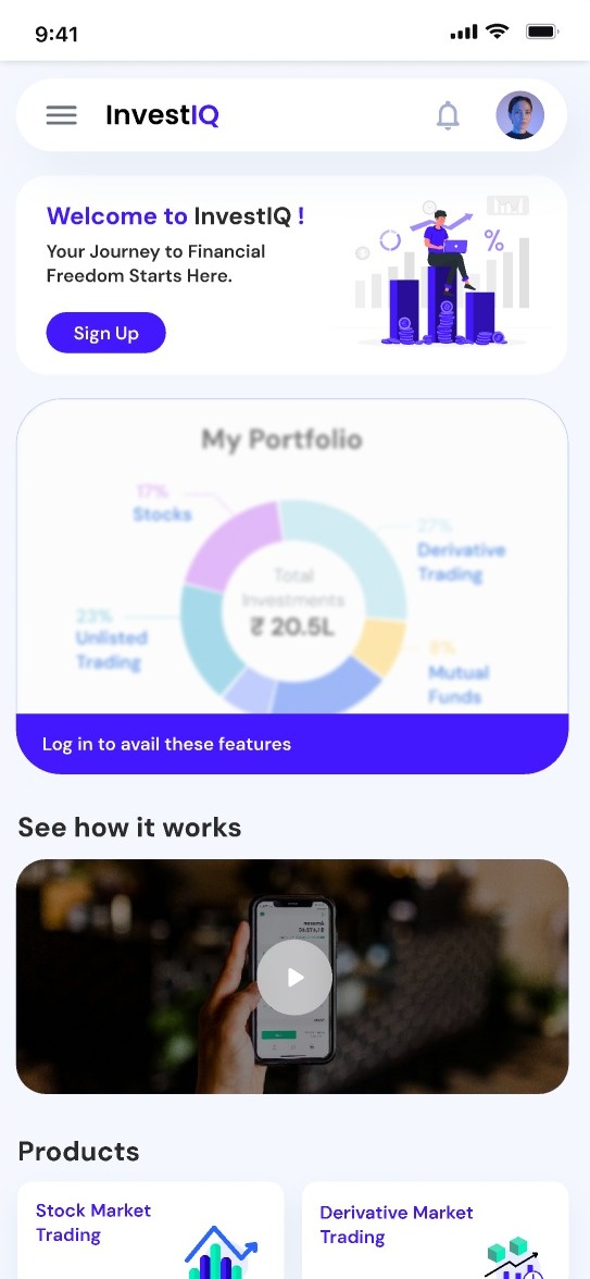Dashboard for a new user